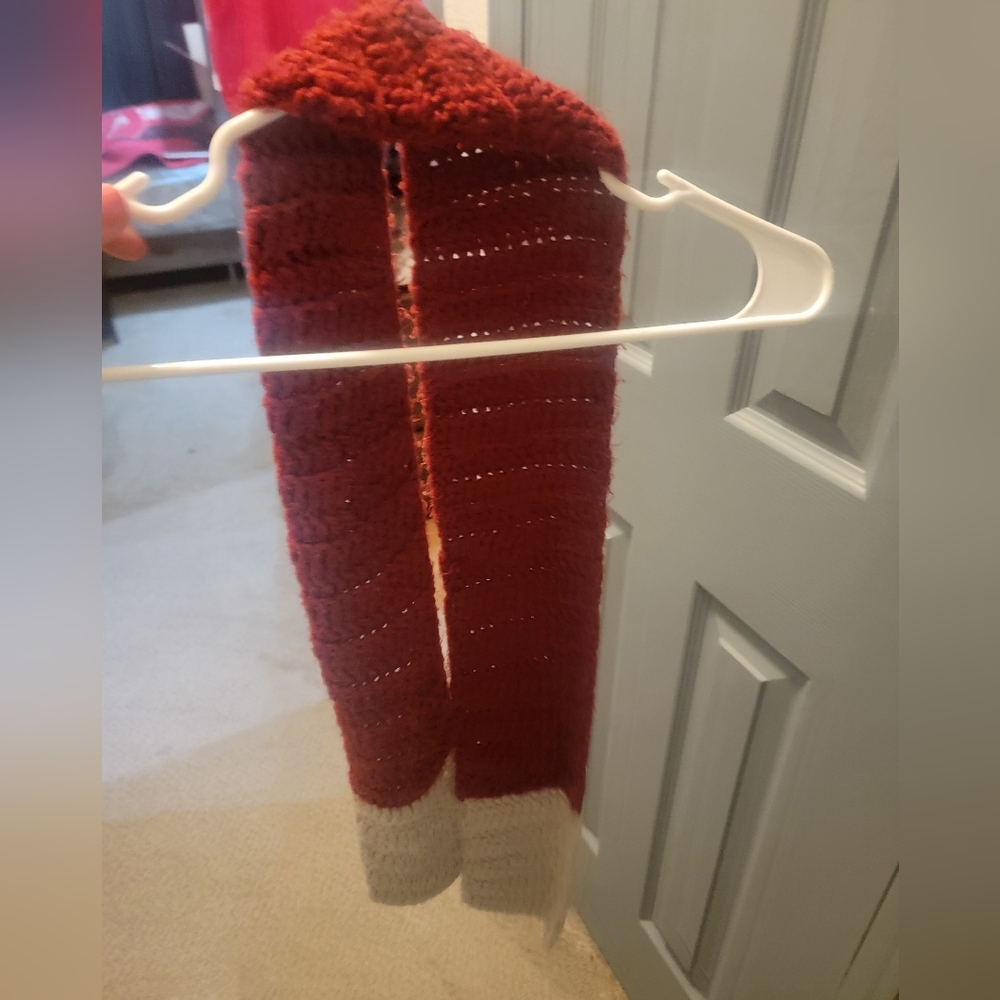 Red and Gray Knit scarf